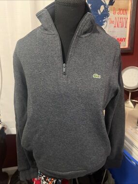 Lacoste Men’s Dark Charcoal Half-Zip Sweater